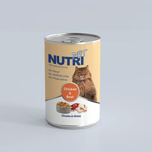 کنسرو گربه طعم گوشت مرغ و گوشت قرمز نوتری پت